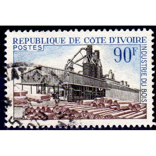 Timbre-Poste De Côte D'ivoire (Industrie Du Bois)