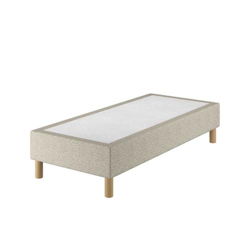 Le Roi Du Matelas - Sommier Tapissier Cronos Beige - 90x200 Cm - Cadre Et Lattes Passives En Sapin Blanc - Lattes Hêtre - Soutien Ferme