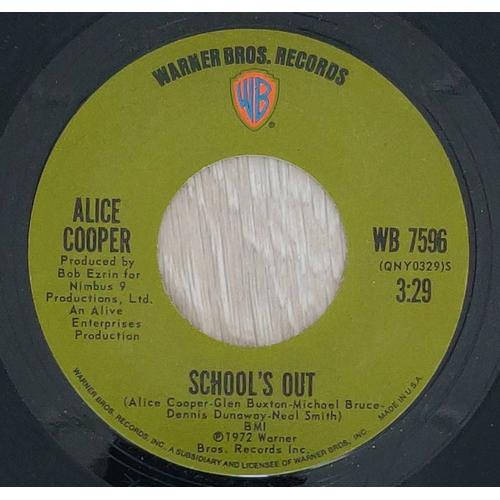 Alice Cooper " School's Out / Gutter Cat " Vinyl 45 Trs. Usa 1972. Rock