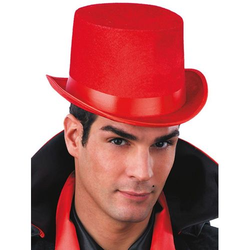 Chapeau Haut De Forme Rouge Taille Unique
