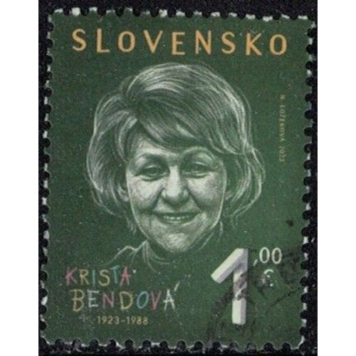 Slovaquie 2023 Oblitéré Used Krista Bendová Écrivaine Y&t Sk 870 Su