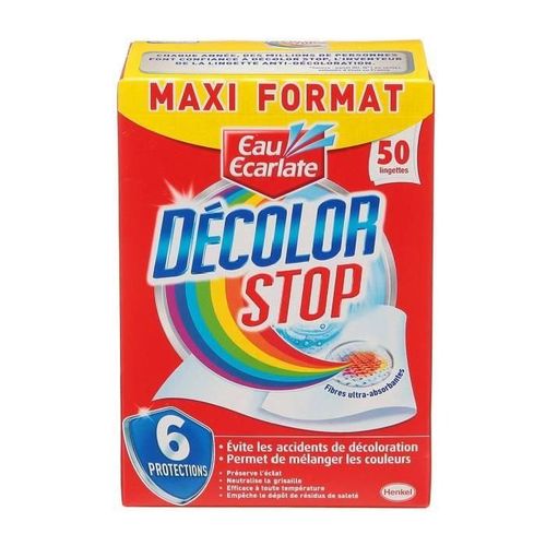 EAU ECARLATE Lingettes anti-decoloration linge Decolor Stop - Lot de 50