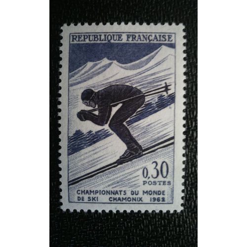 Timbre France (Yt 1326 ) 1962 Championnats Du Monde De Ski À Chamonix 1962: Descente