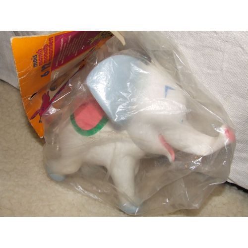Delacoste Elephant Articulé Blanc Rose Vert Ancien Vintage