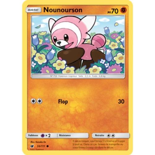 Carte Pokémon Nounourson - 70 Pv - Soleil Et Lune Invasion Carmin - 55/111 Neuve - Fr