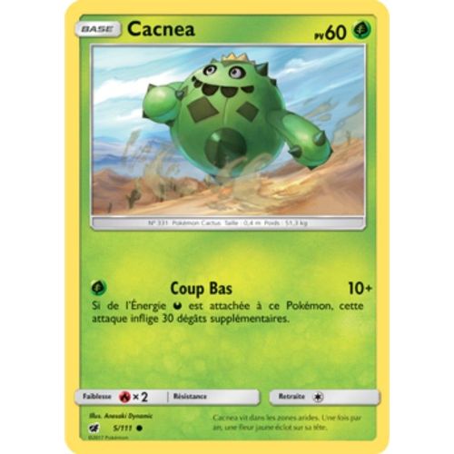 Carte Pokémon Cacnea - 60 Pv - Soleil Et Lune Invasion Carmin - 5/111 Neuve - Fr