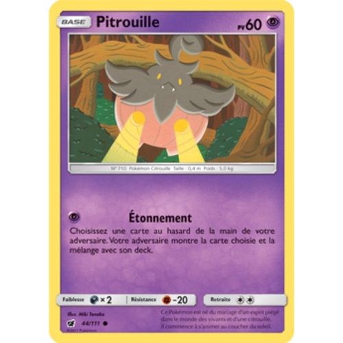Carte Pokémon Pitrouille - 60 Pv - Soleil Et Lune Invasion Carmin - 44/111 Neuve - Fr