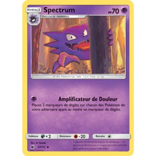 Carte Pokémon Spectrum - 70 Pv - Soleil Et Lune Invasion Carmin - 37/111 Neuve - Fr