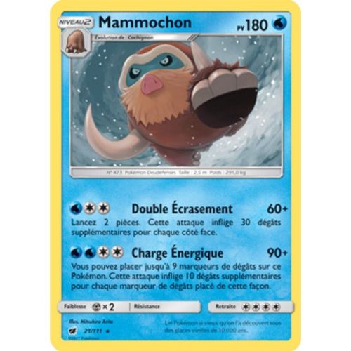 Carte Pokémon Mammochon - 180 Pv - Soleil Et Lune Invasion Carmin - 21/111 Neuve - Fr