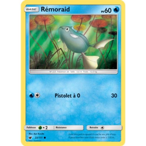 Carte Pokémon Rémoraid - 60 Pv - Soleil Et Lune Invasion Carmin - 22/111 Neuve - Fr