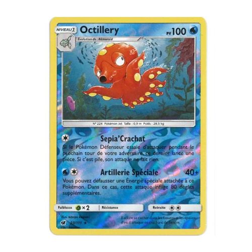 Carte Pokémon Octillery Reverse - 100 Pv - Soleil Et Lune Invasion Carmin - 23/111 Neuve - Fr