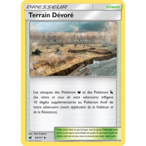 Carte Pokémon Dresseur : Terrain Dévoré - Soleil Et Lune Invasion Carmin - 93/111 Neuve - Fr