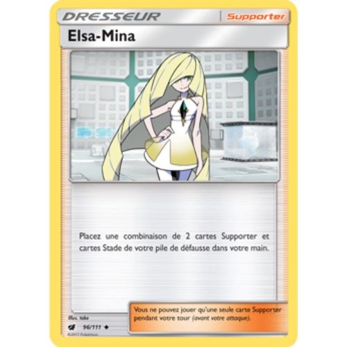 Carte Pokémon Dresseur : Elsa-Mina - Soleil Et Lune Invasion Carmin - 96/111 Neuve - Fr
