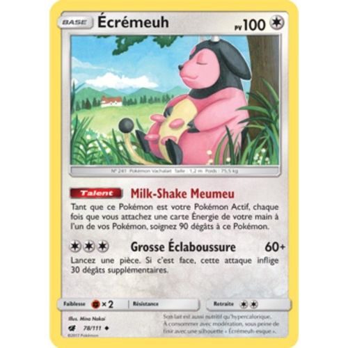 Carte Pokémon Écrémeuh - 100 Pv - Soleil Et Lune Invasion Carmin - 78/111 Neuve - Fr