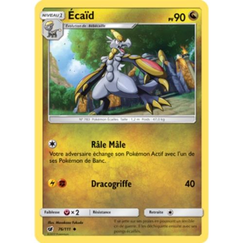 Carte Pokémon Écaïd - 90 Pv - Soleil Et Lune Invasion Carmin - 76/111 Neuve - Fr