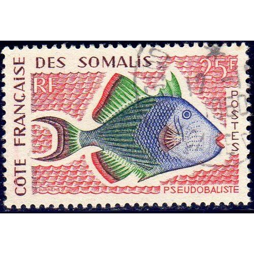 Timbre-Poste De La Côte Des Somalis (Poisson : Pseudobalistes)