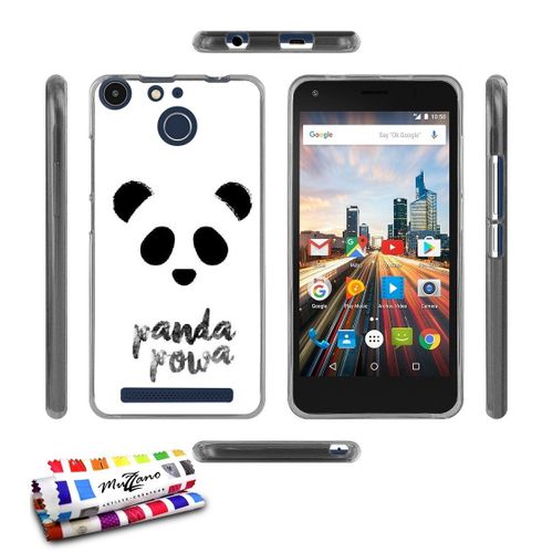 Coque Case Archos 50f Helium Panda Powa Contour Gris Silicone Souple (Tpu)
