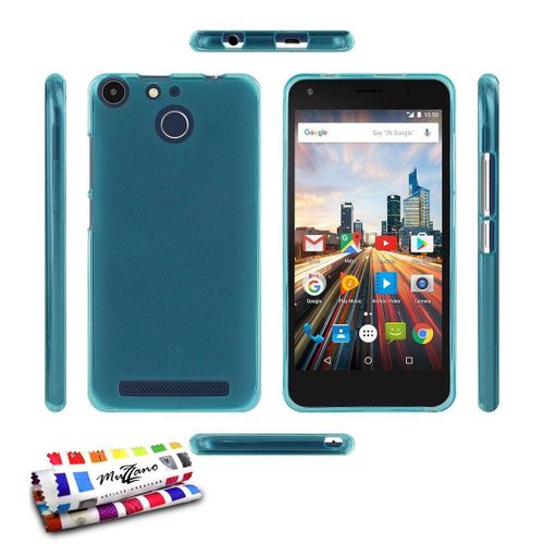 Coque Case Archos 50f Helium Glossy Hybrid Bleu Lagon Silicone Souple (Tpu)
