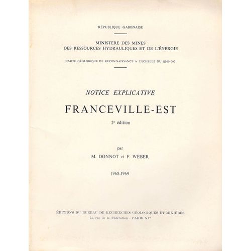 Carte Géologique Du Gabon - Franceville Est - 1/500 000