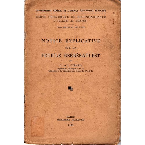 Carte Géologique Centrafrique - Feuille Berbérati-Est