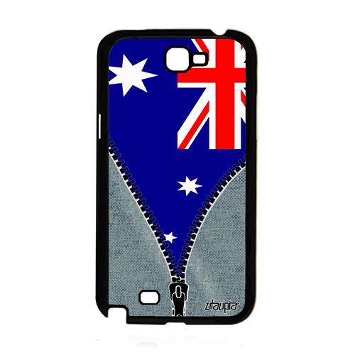 Coque Note 2 Silicone Drapeau Australie Australien Noir Rugby Jo Samsung Galaxy Note 2