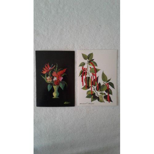 Duo Flore Martiniquaise Noir Blanc Et Rouge