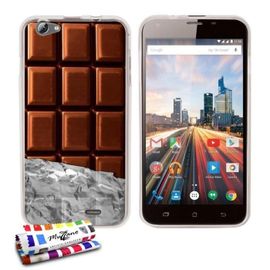 Coque Case Archos 55 Helium Plus Chocolat Contour Transparent Silicone Souple (Tpu)