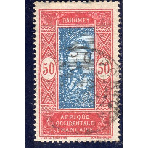 Timbre-Poste Du Dahomey (Récolte Des Noix De Coco)