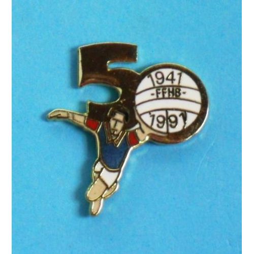 12595 // 1 Pin's : 50 Ans F.F.H.B Fédération Française De Handball 1941 / 1991 . (Winner)