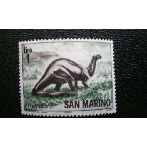 Timbre Saint Marin (Yt 645 ) 1965 Animaux Préhistoriques Brontosaure