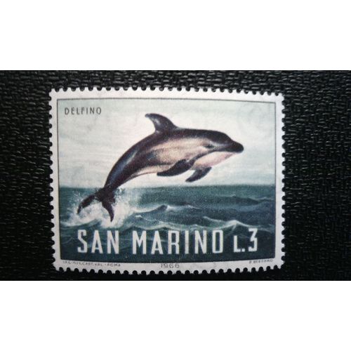Timbre Saint Marin (Yt 678 ) 1965 Dauphin Commun À Bec Court (Delphinus Delphis)