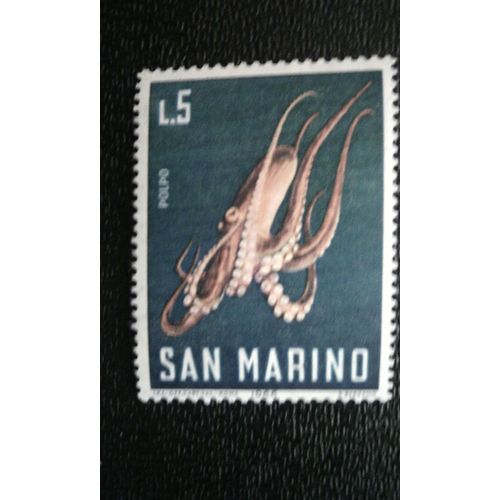 Timbre Saint Marin (Yt 680 ) 1965 Octopus Commun (Octopus Vulgaris)