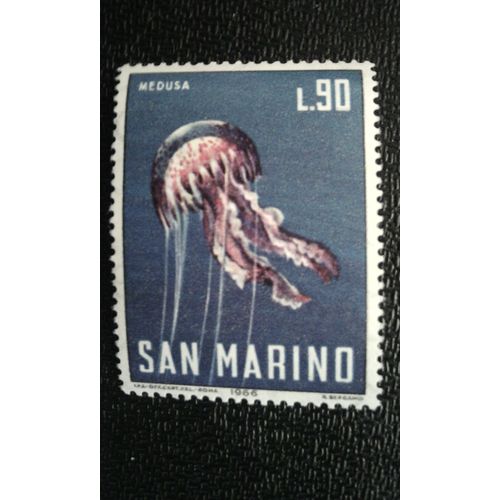 Timbre Saint Marin (Yt 683 ) 1966 Méduse De Lune (Aurelia Aurita)