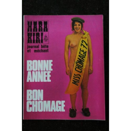 Hara Kiri 124 Janvier 1972 Bonne Année Bon Chomâge Wolinski Professeur Choron Gebe Chenz Cavanna