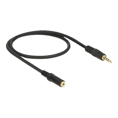 Delock - Rallonge de câble audio - mini-phone stereo 3.5 mm femelle pour mini-phone stereo 3.5 mm mâle - 50 cm - noir