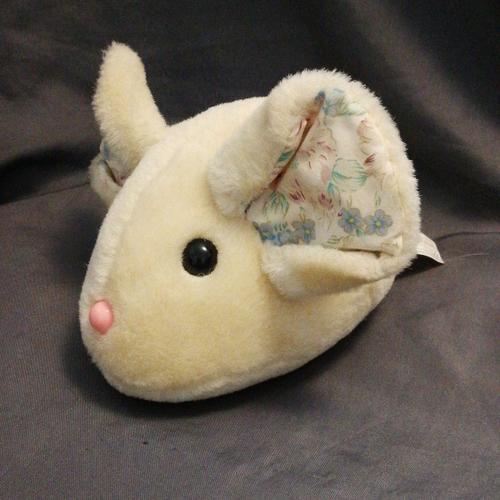 Peluche Souris Beige Ecru Tissu Fleuri Anna Club Plush Vintage