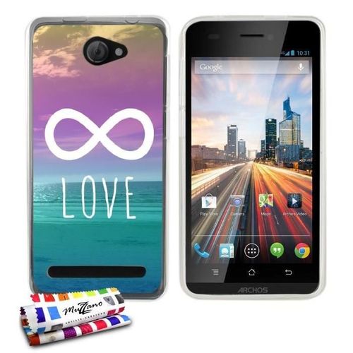 Coque Case Archos 50b Helium Infinity Love Contour Transparent Silicone Souple (Tpu)