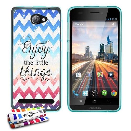 Coque Case Archos 50b Helium Enjoy 1 Contour Bleu Silicone Souple (Tpu)
