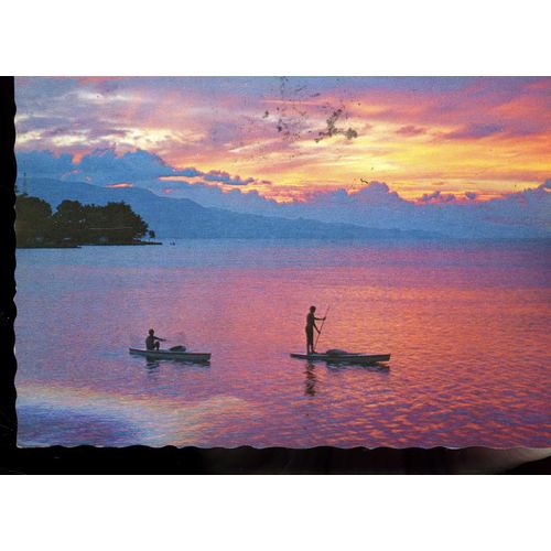 Carte Postale De Sumatra Du Nord (Indonésie) Coucher De Soleil Sur Le Lac Toba