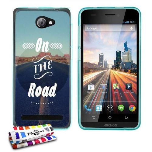 Coque Case Archos 50b Helium On The Road Contour Bleu Silicone Souple (Tpu)