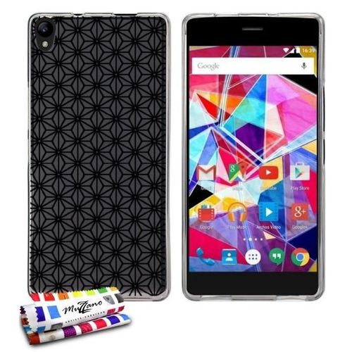 Coque Case Archos Diamond S Asanoha Contour Gris Silicone Souple (Tpu)