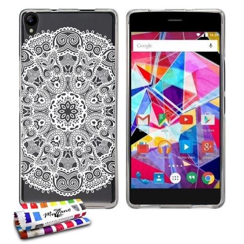 Coque Case Archos Diamond S Dentelle Blanche Contour Gris Silicone Souple (Tpu)