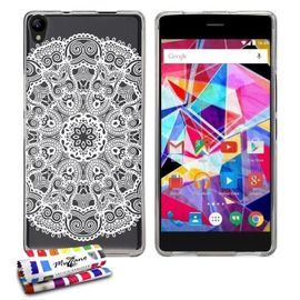 Coque Case Archos Diamond S Dentelle Blanche Contour Gris Silicone Souple (Tpu)