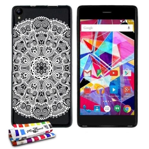 Coque Case Archos Diamond S Dentelle Blanche Contour Noir Silicone Souple (Tpu)