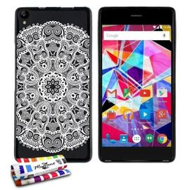 Coque Case Archos Diamond S Dentelle Blanche Contour Noir Silicone Souple (Tpu)