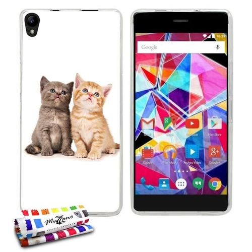 Coque Case Archos Diamond S Chat Contour Transparent Silicone Souple (Tpu)