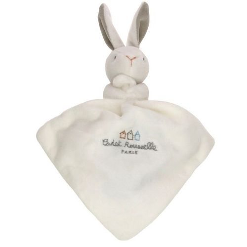 Doudou Lapin Blanc Mouchoir Cadet Rousselle Paris Peluche Seche Pleurs Jouet Bebe Soft Toys Baby Blankie Plush White Bunny