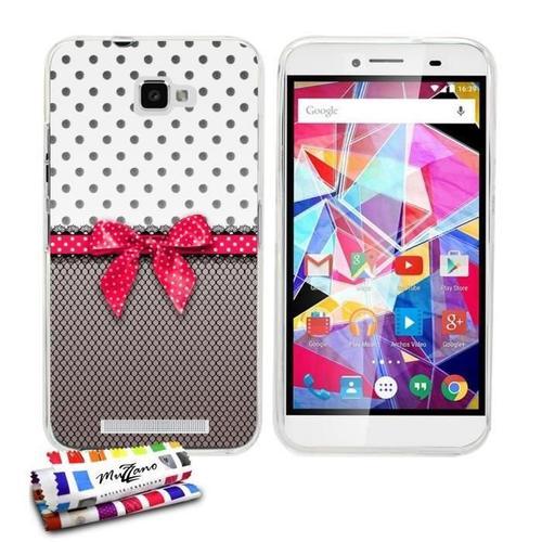 Coque Case Archos Diamond Plus Pin Up Rose Contour Transparent Silicone Souple (Tpu)