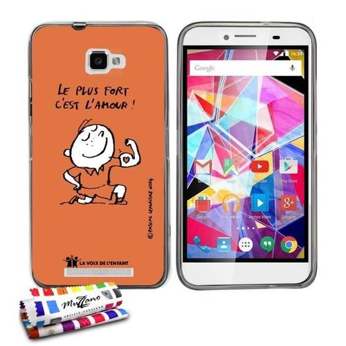 Coque Case Archos Diamond Plus La Voix De L'enfant Contour Gris Silicone Souple (Tpu)