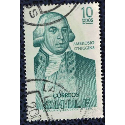 Chili 1970 Oblitéré Rond Used Militaire Et Gouverneur Ambrosio O'higgins Su